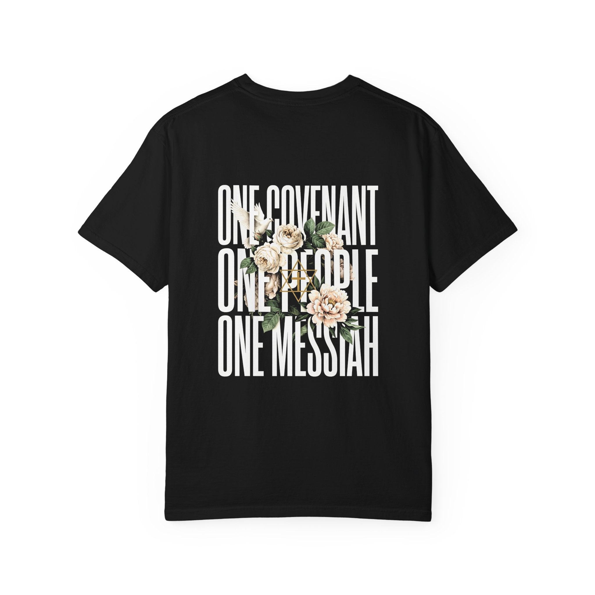 One Covenant One People One Messiah T-Shirt — Christian Cross Floral Tee