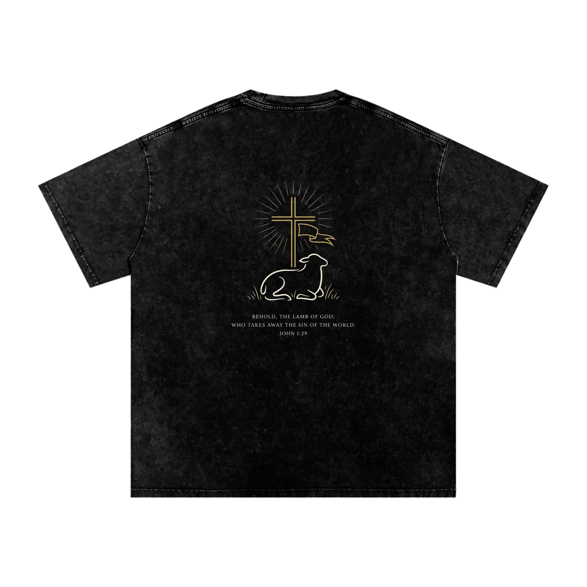 Lamb Snow Washed Oversized Cotton T-Shirt