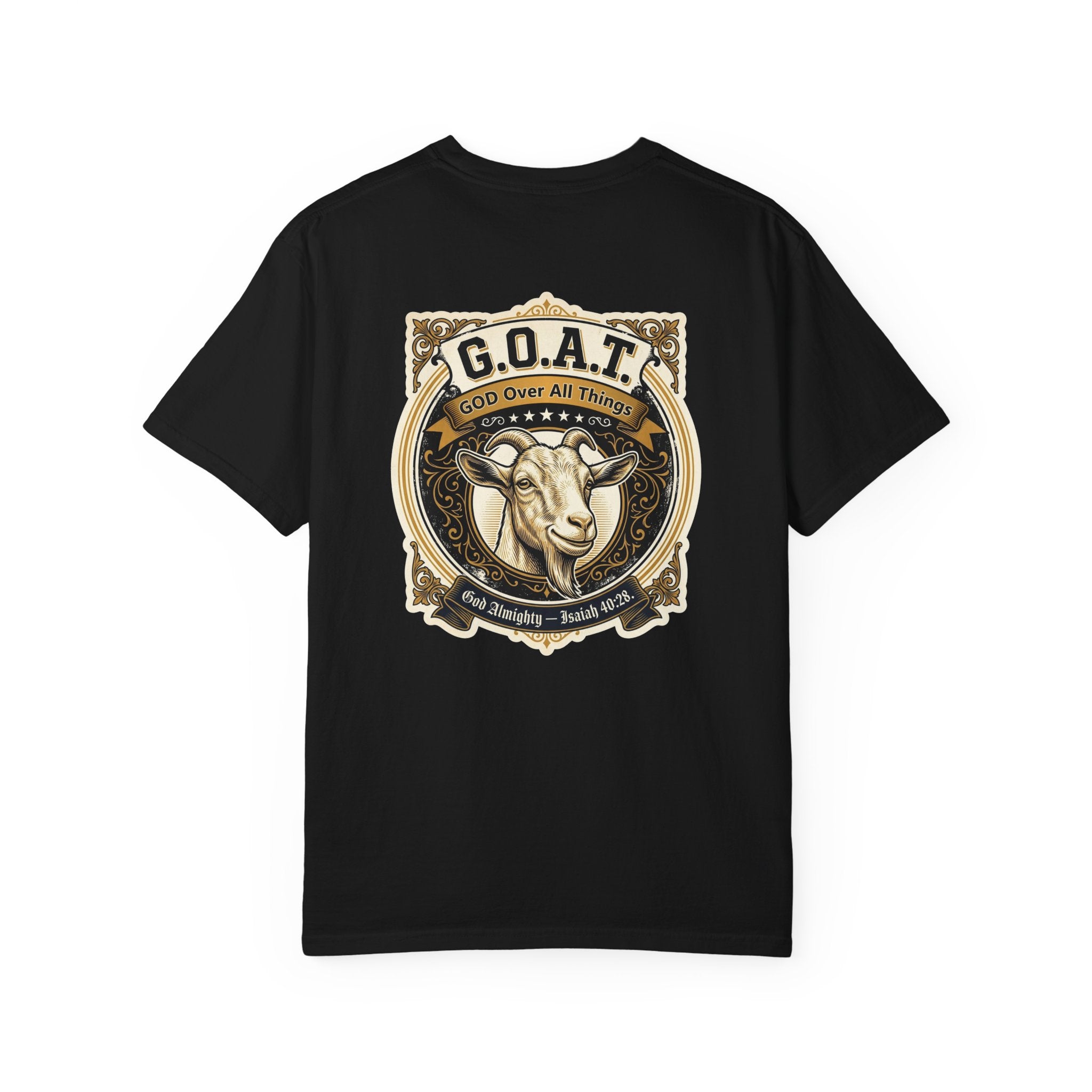 GOAT Graphic T-Shirt — Vintage Three Crosses & Goat Emblem