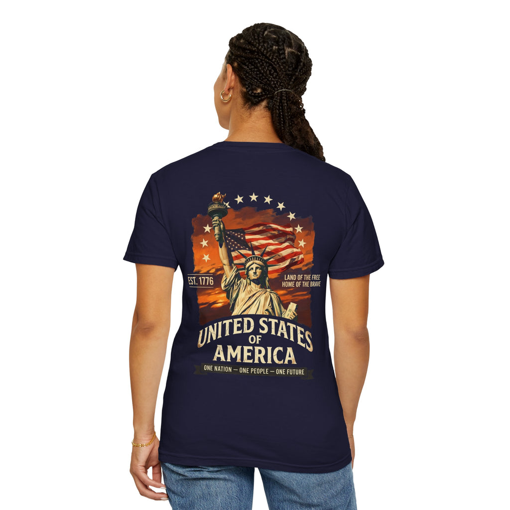 America Graphic T-Shirt — United States Statue of Liberty Patriotic Tee