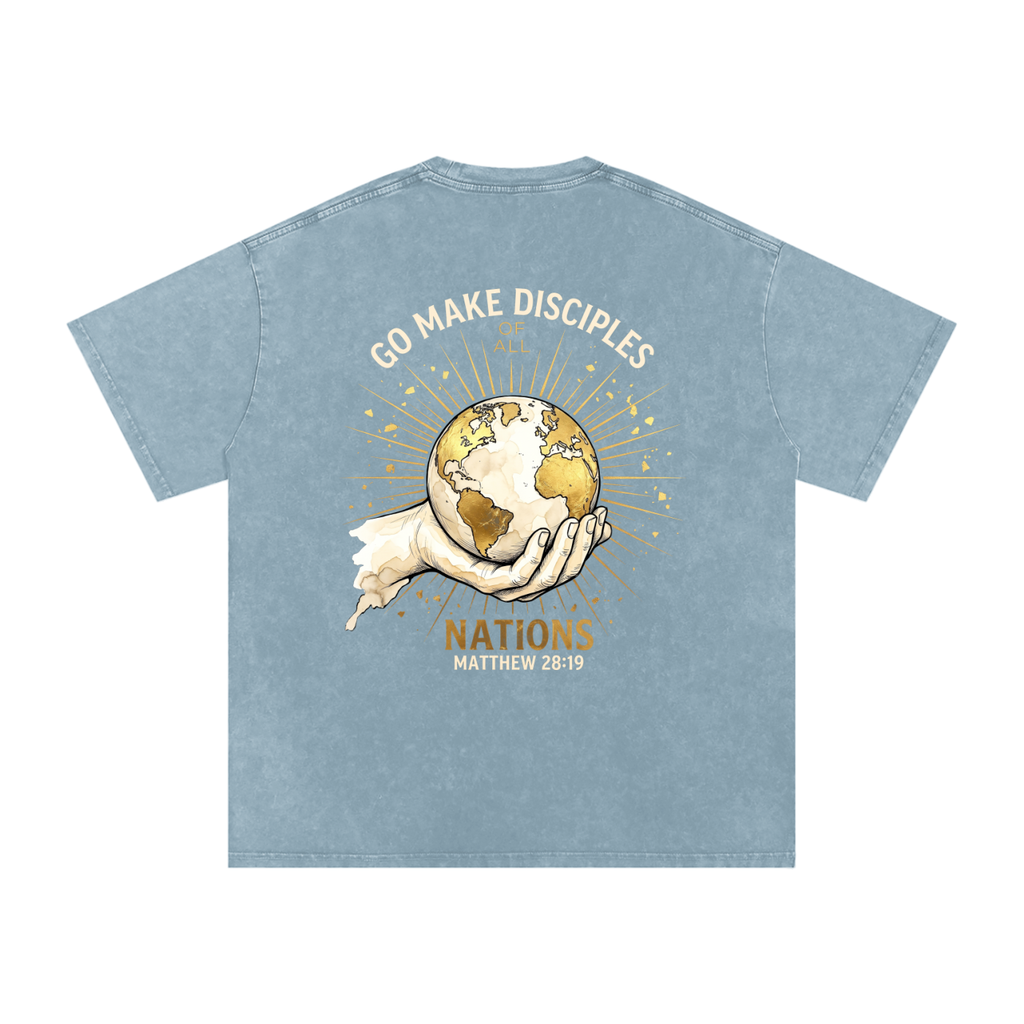 Make disciples Snow Washed Oversized Cotton T-Shirt