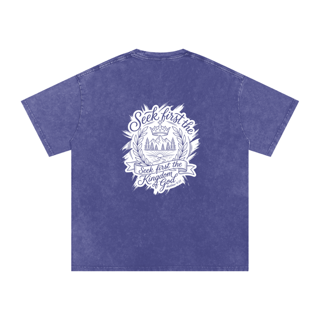 Seek first Snow Washed Oversized Cotton T-Shirt