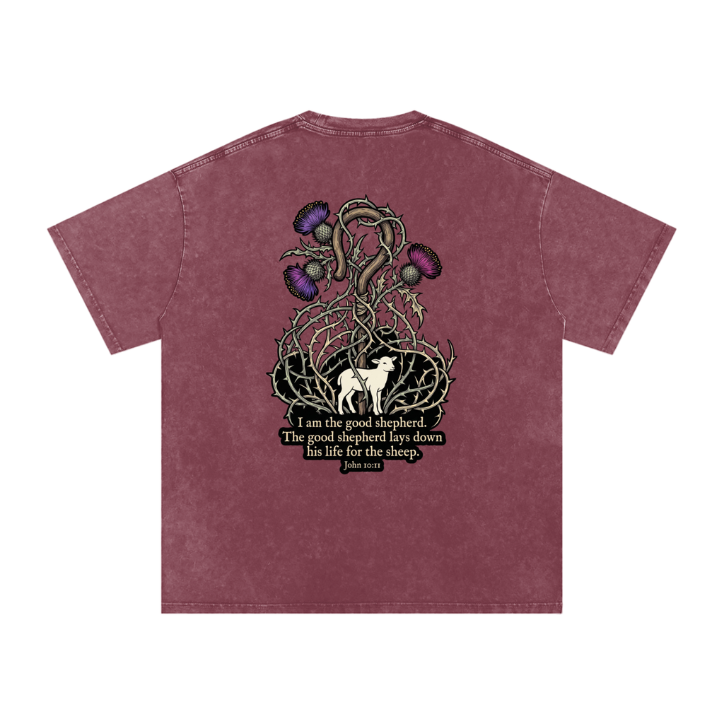 Good Shepherd Snow Washed Oversized Cotton T-Shirt