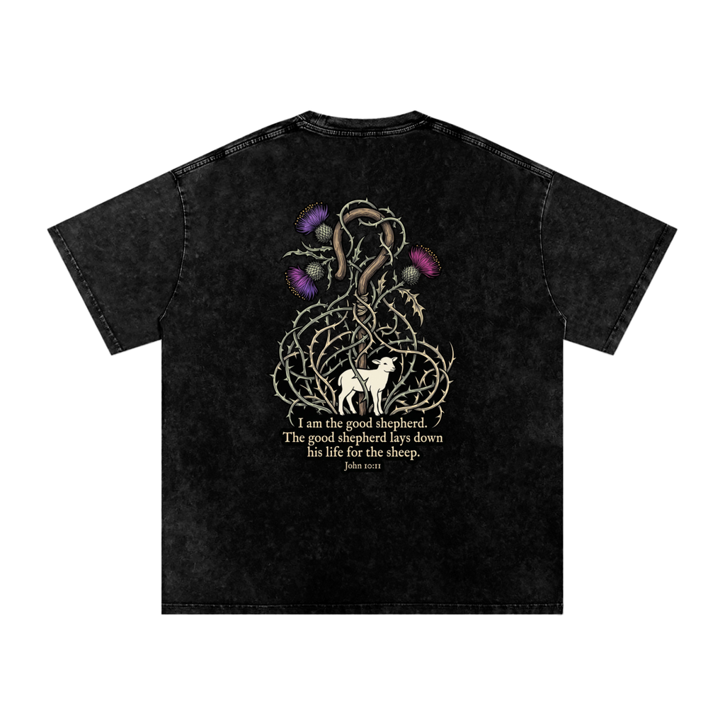Good Shepherd Snow Washed Oversized Cotton T-Shirt