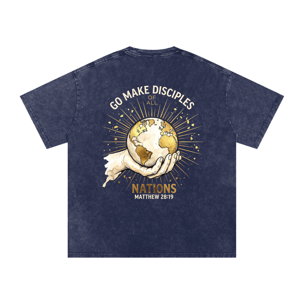 Make disciples Snow Washed Oversized Cotton T-Shirt