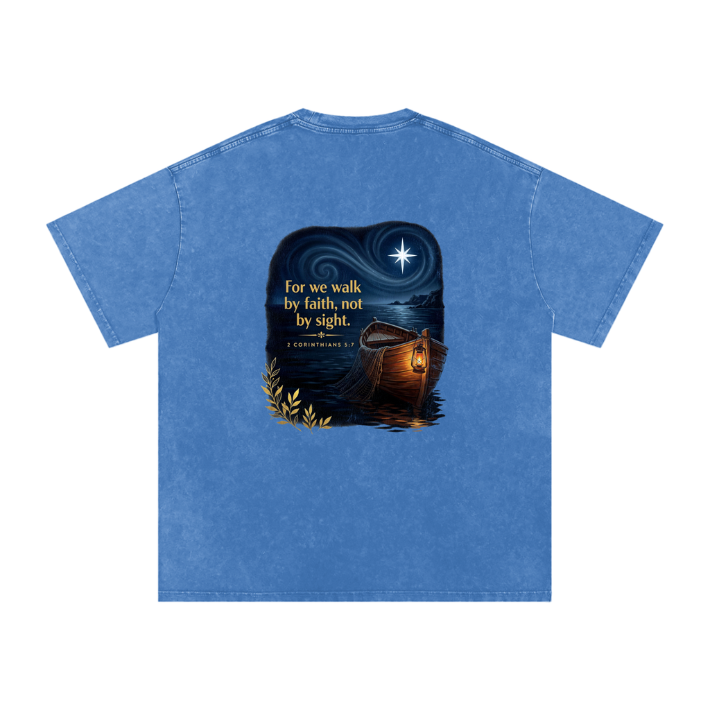 Walk by Faith Snow Washed Oversized Cotton T-Shirt