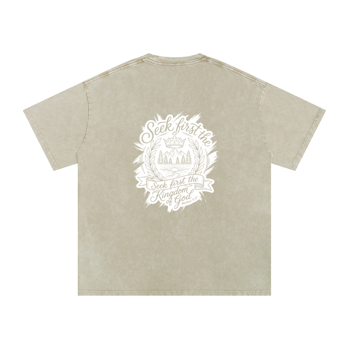 Seek first Snow Washed Oversized Cotton T-Shirt
