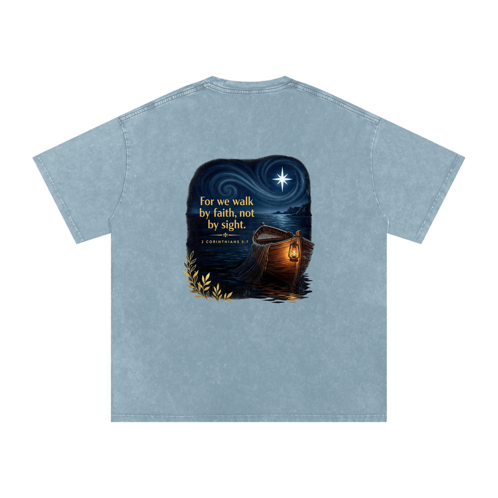 Walk by Faith Snow Washed Oversized Cotton T-Shirt