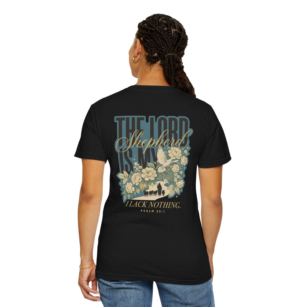 Christian T-Shirt - "The Lord Is My Shepherd" Floral Psalm Tee