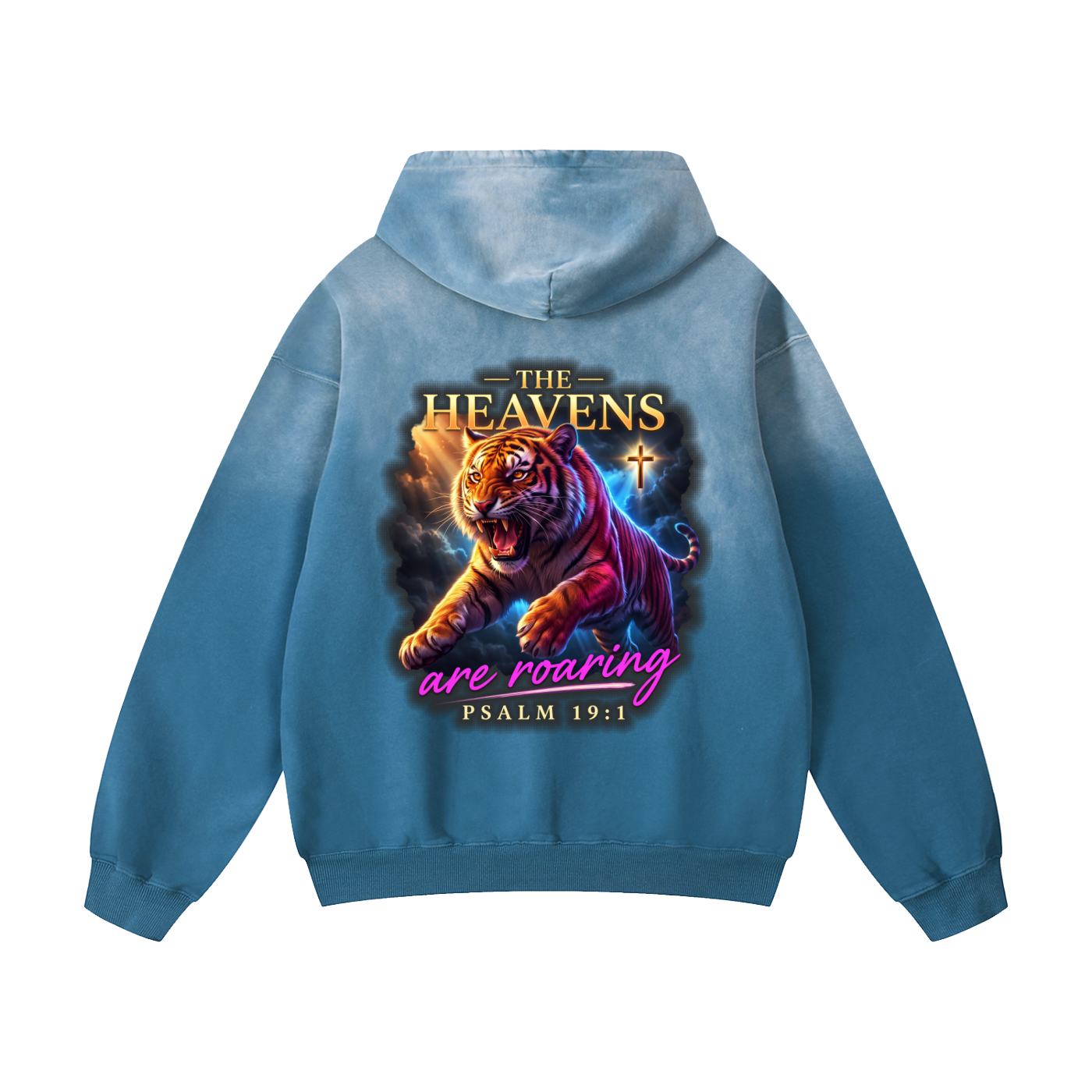 The Heavens are Roaring - Heavyweight Sunfade Oversized Hoodie -