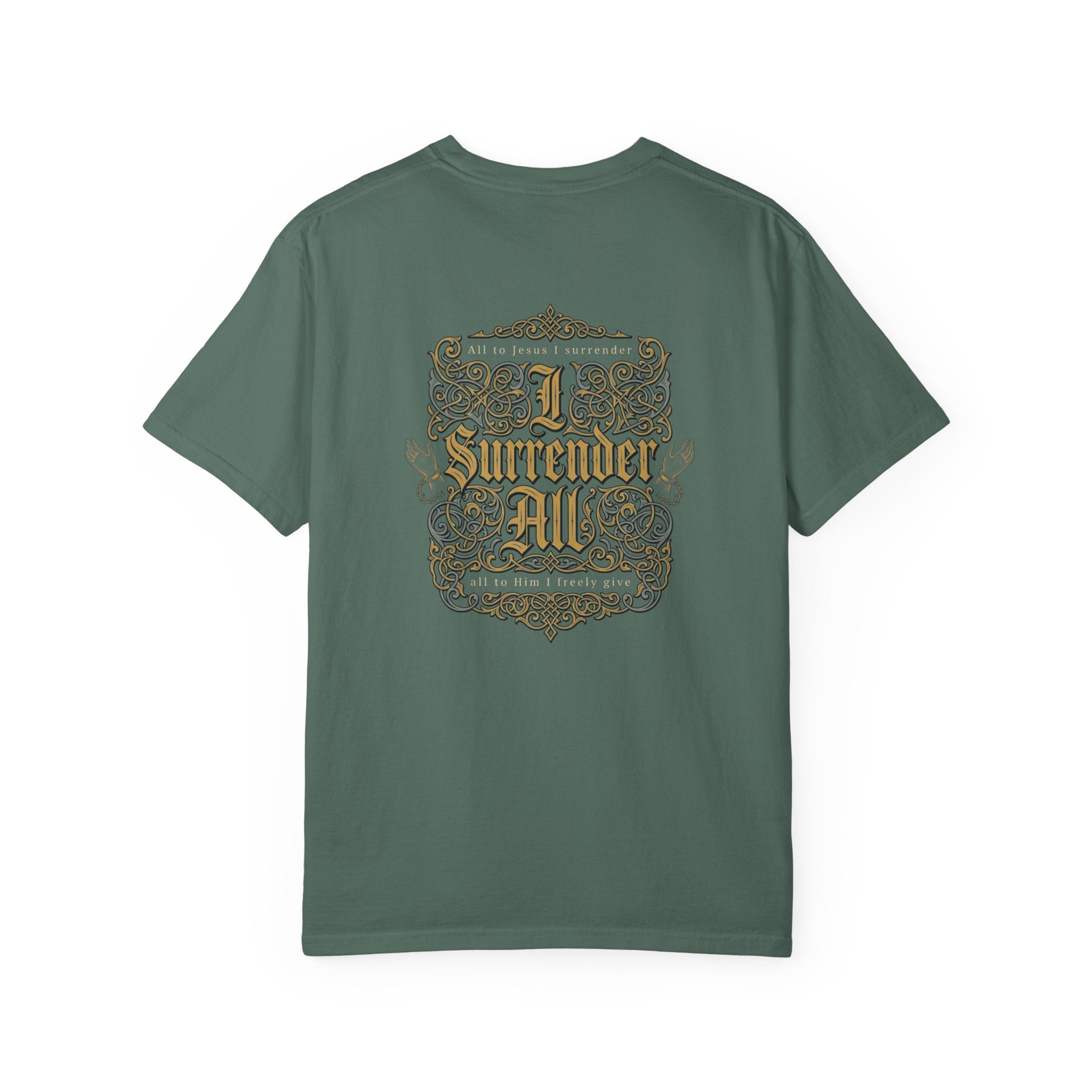 Christian Cross T-Shirt — "I Surrender All" Vintage Faith Graphic Tee