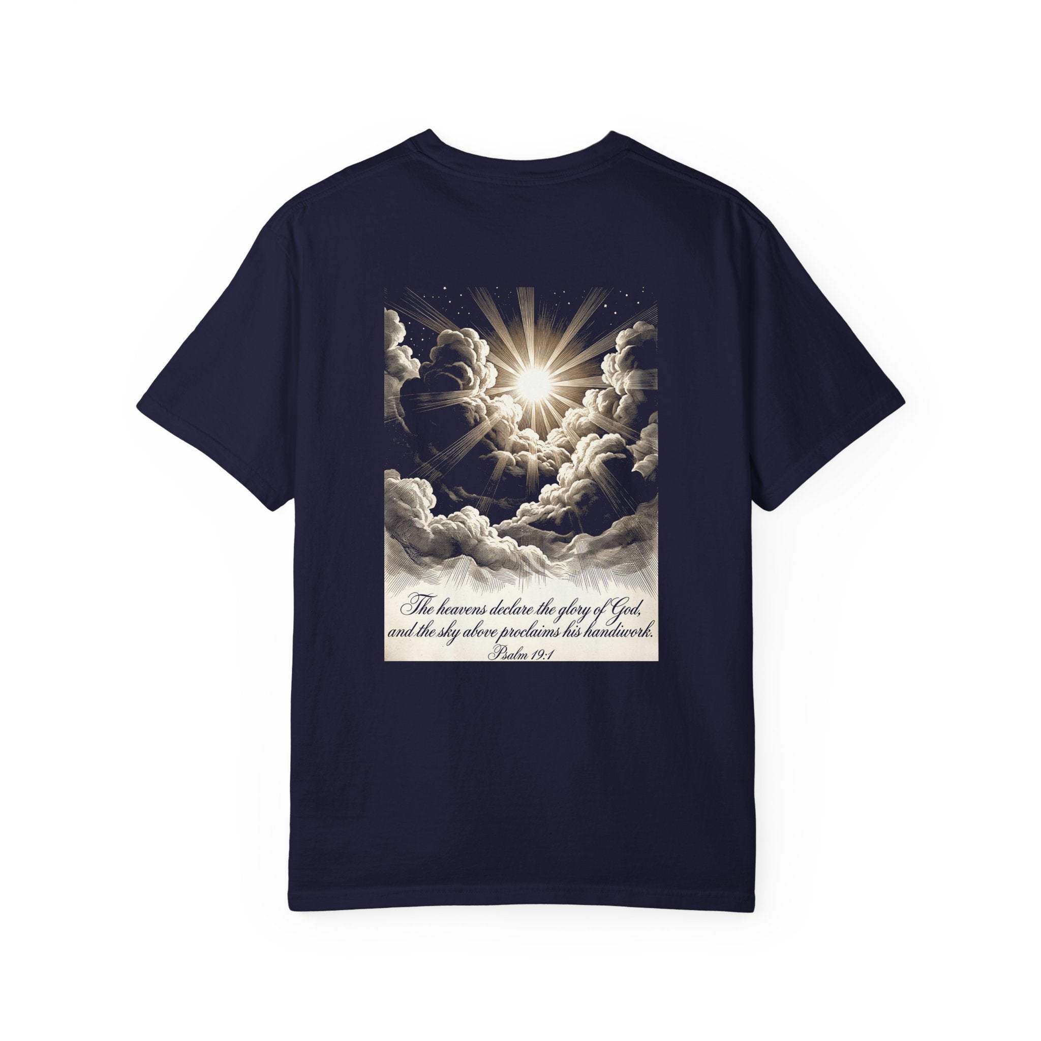 Christian Cross T-Shirt — Inspirational 'The heavens declare the glory of God' Graphic Tee