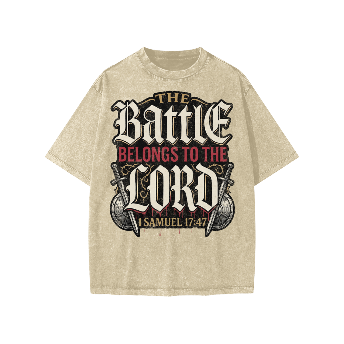 Battle belongs to the Lord Snow Washed Kids' T-Shirt