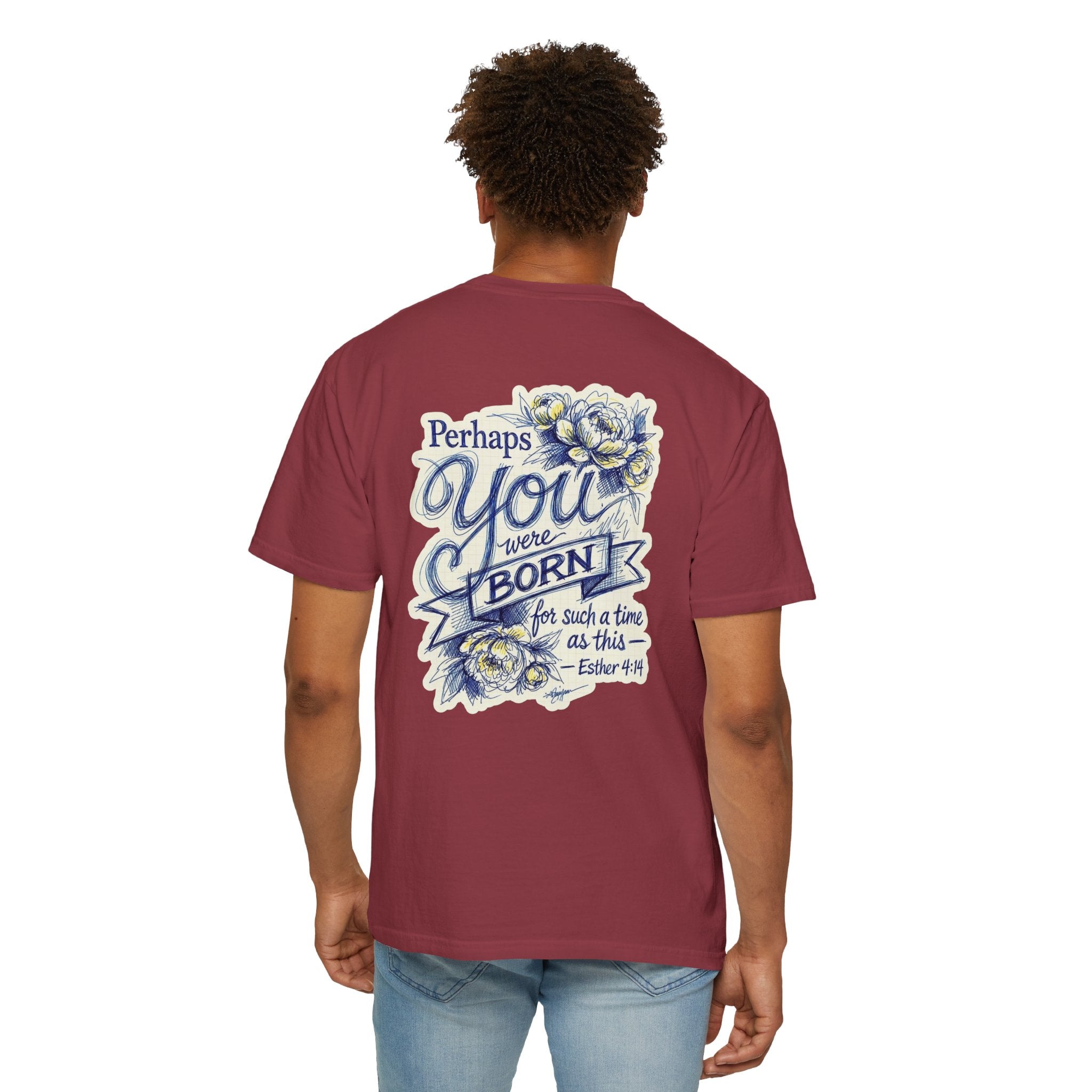 Religious T-Shirt - "Perhaps You Were Born for Such a Time as This" Christian Cross Tee