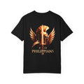 Christian Philippians 4:13 T-Shirt — Warrior Helmet Cross Graphic Tee