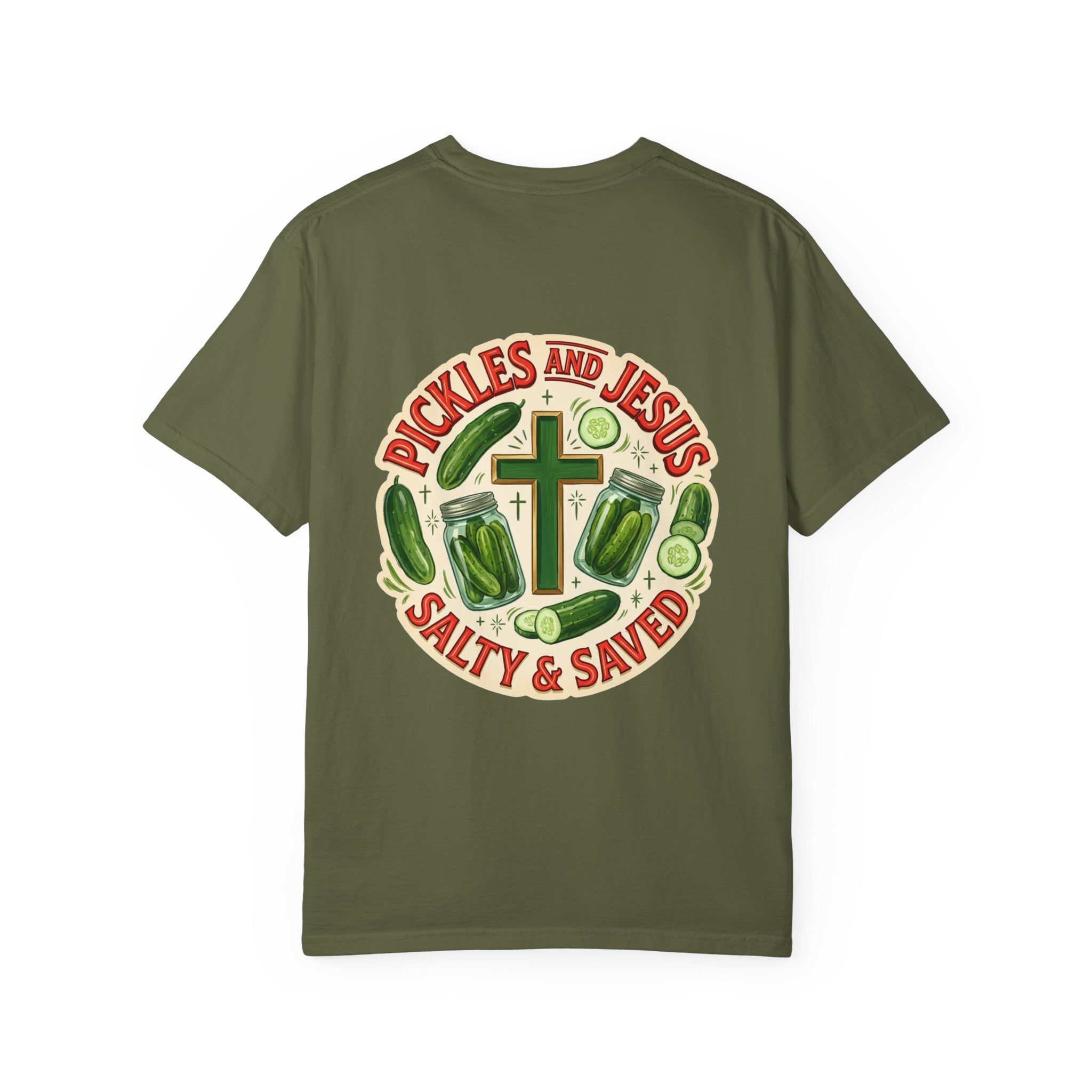 Pickles and Jesus T-Shirt — “Salty & Saved” Christian Graphic Tee