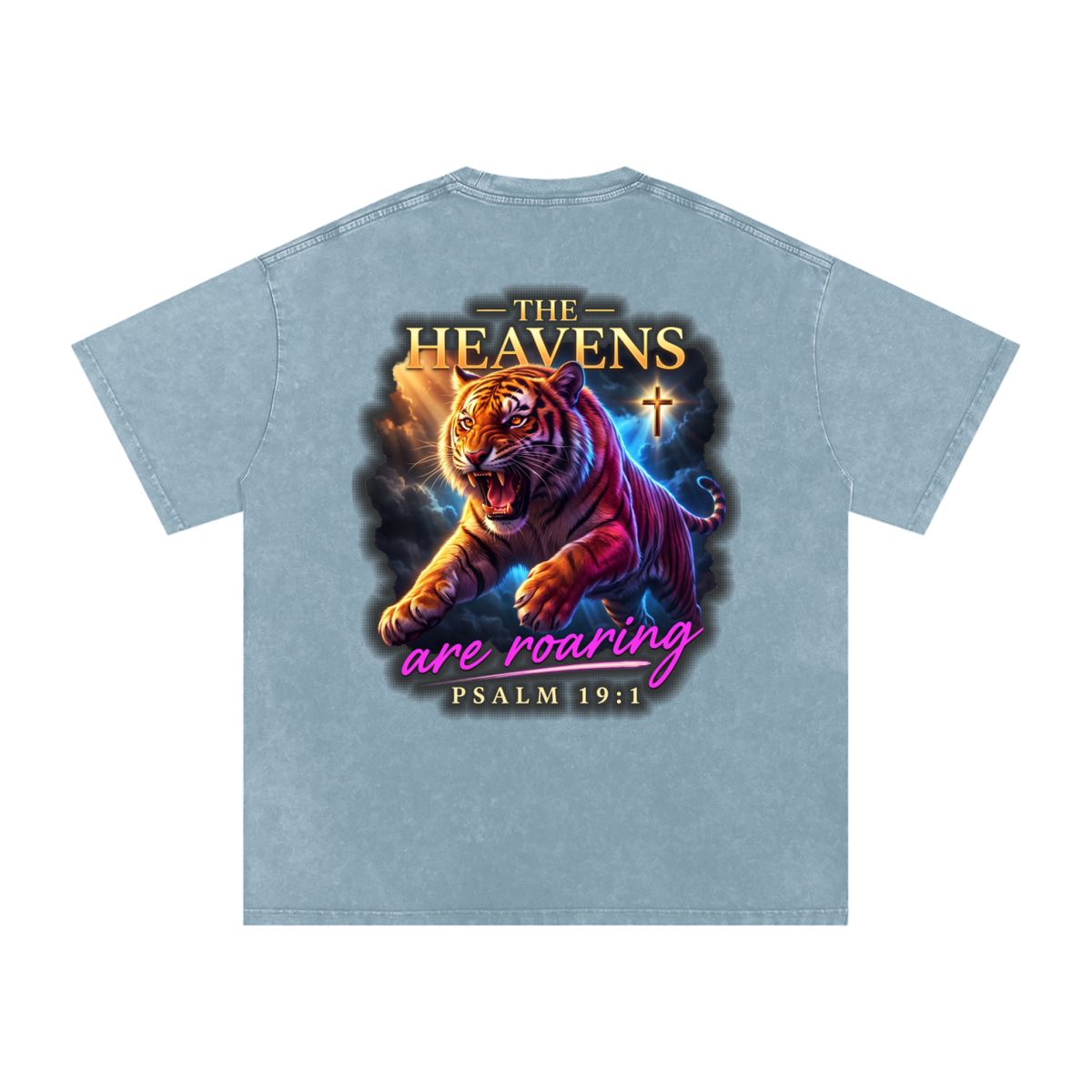 Heavens roaring Snow Washed Oversized Cotton T-Shirt