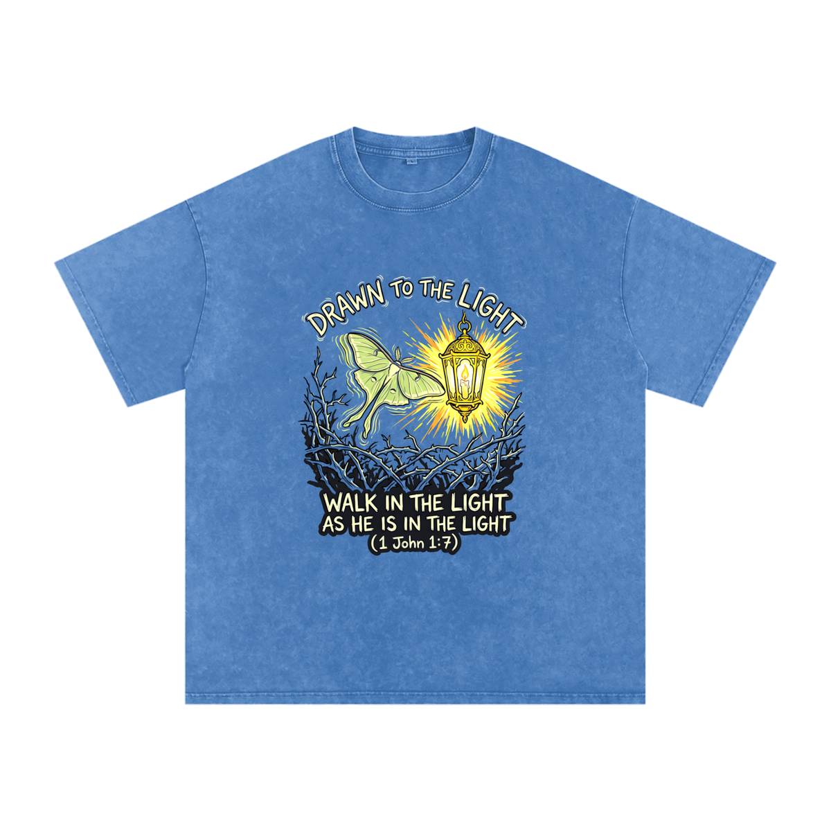 Moth Snow Washed Oversized Cotton T-Shirt