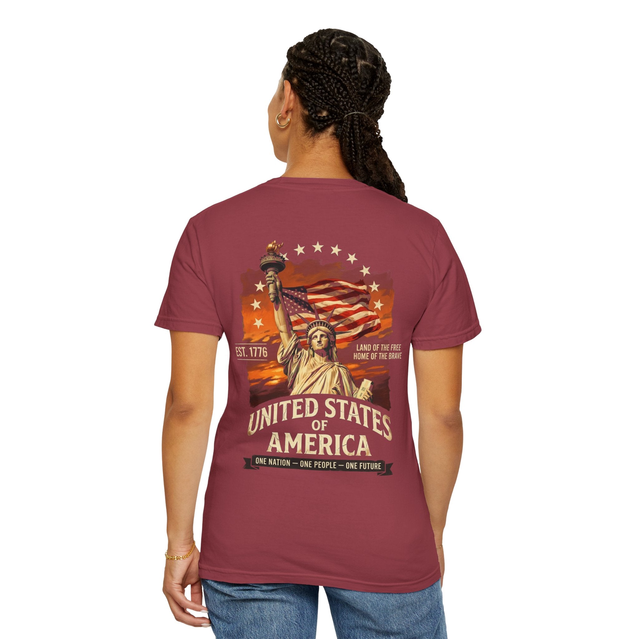 America Graphic T-Shirt — United States Statue of Liberty Patriotic Tee