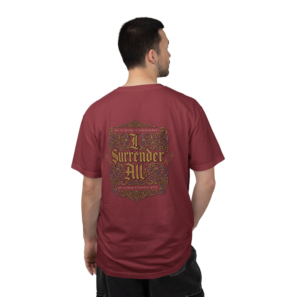 Christian Cross T-Shirt — "I Surrender All" Vintage Faith Graphic Tee