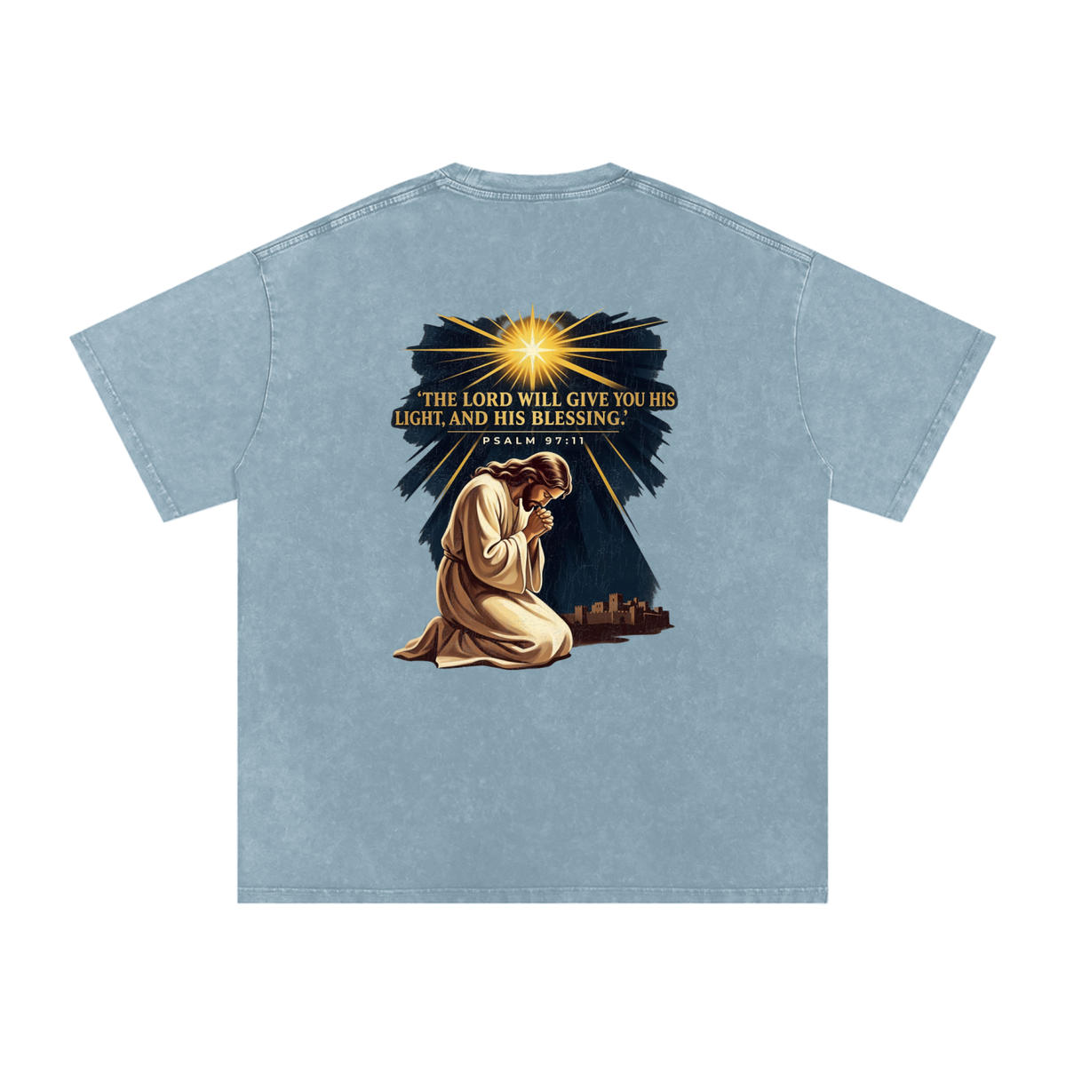 Blessings Snow Washed Oversized Cotton T-Shirt