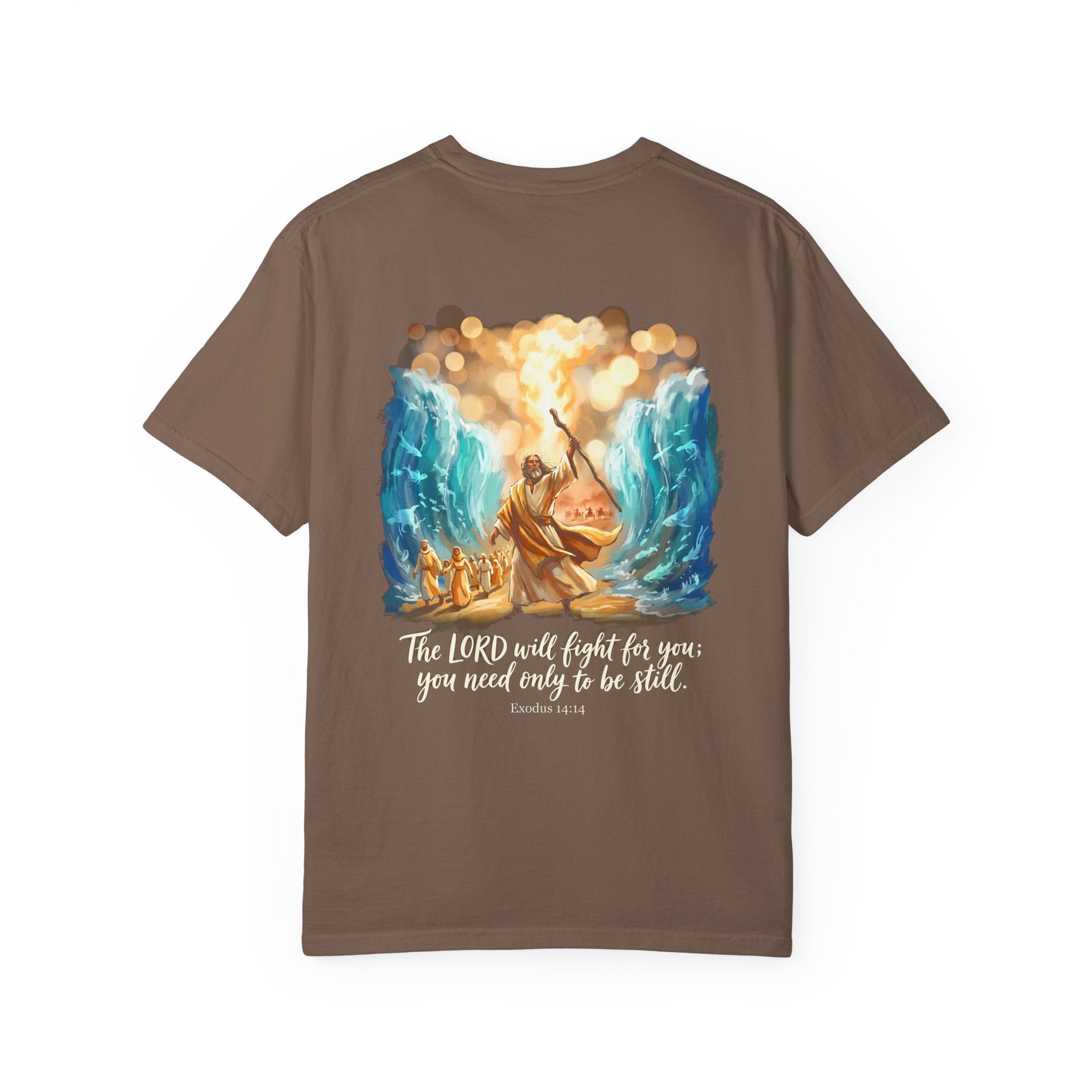 Christian Cross T-Shirt — Exodus 14:14 'The LORD Will Fight for You' Graphic Tee