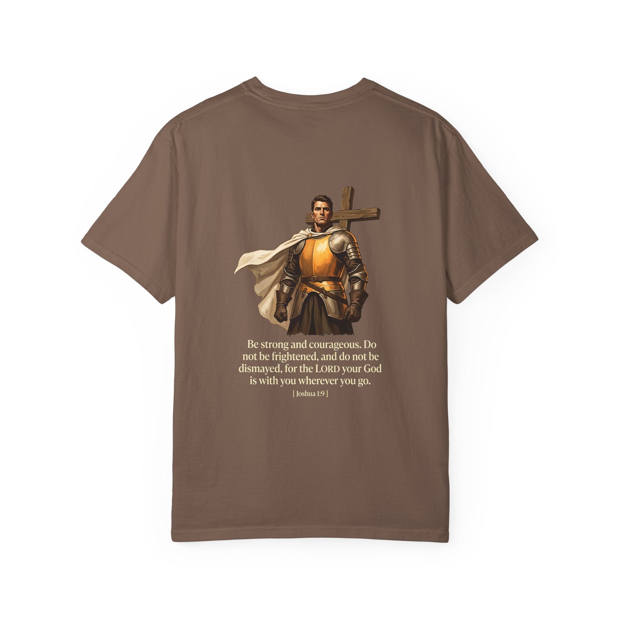 Christian T-Shirt — Joshua 1:9 Cross Knight Graphic Tee