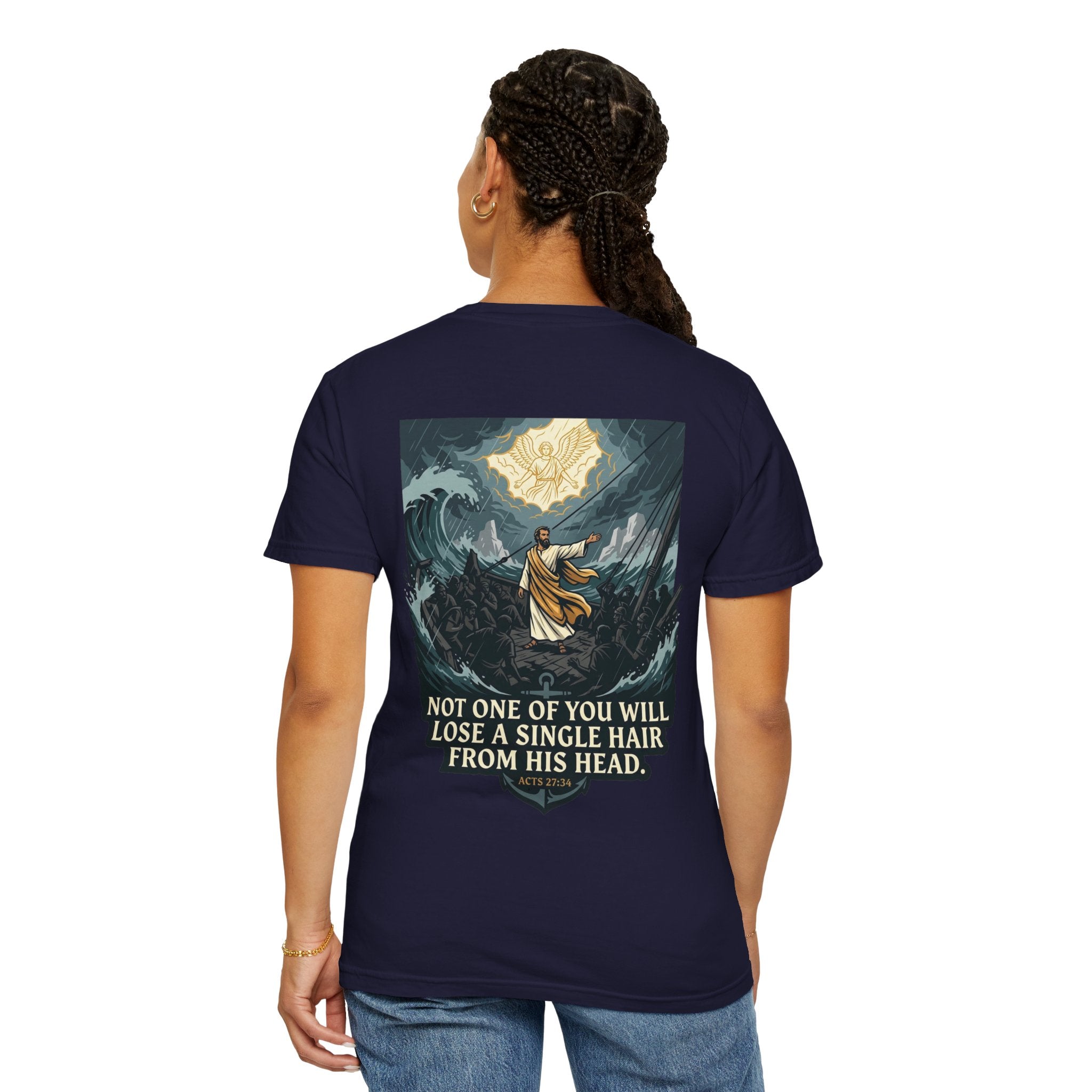Christian T-Shirt — 'Not One of You Will Lose a Single Hair From His Head' Faith Tee