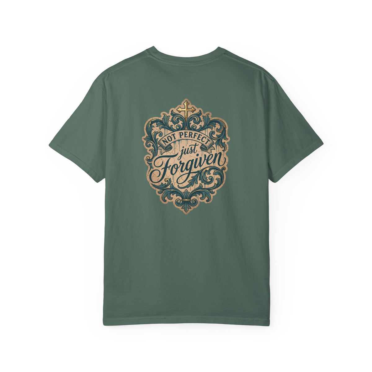 Christian Cross T-Shirt — “Not Perfect, Just Forgiven” Graphic Tee