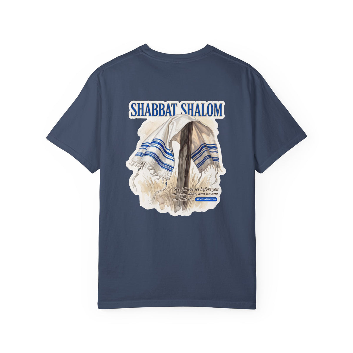 Shabbat Shalom T-Shirt — Jewish Prayer Shawl (Tallit) Graphic Tee