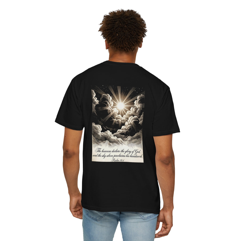Christian Cross T-Shirt — Inspirational 'The heavens declare the glory of God' Graphic Tee