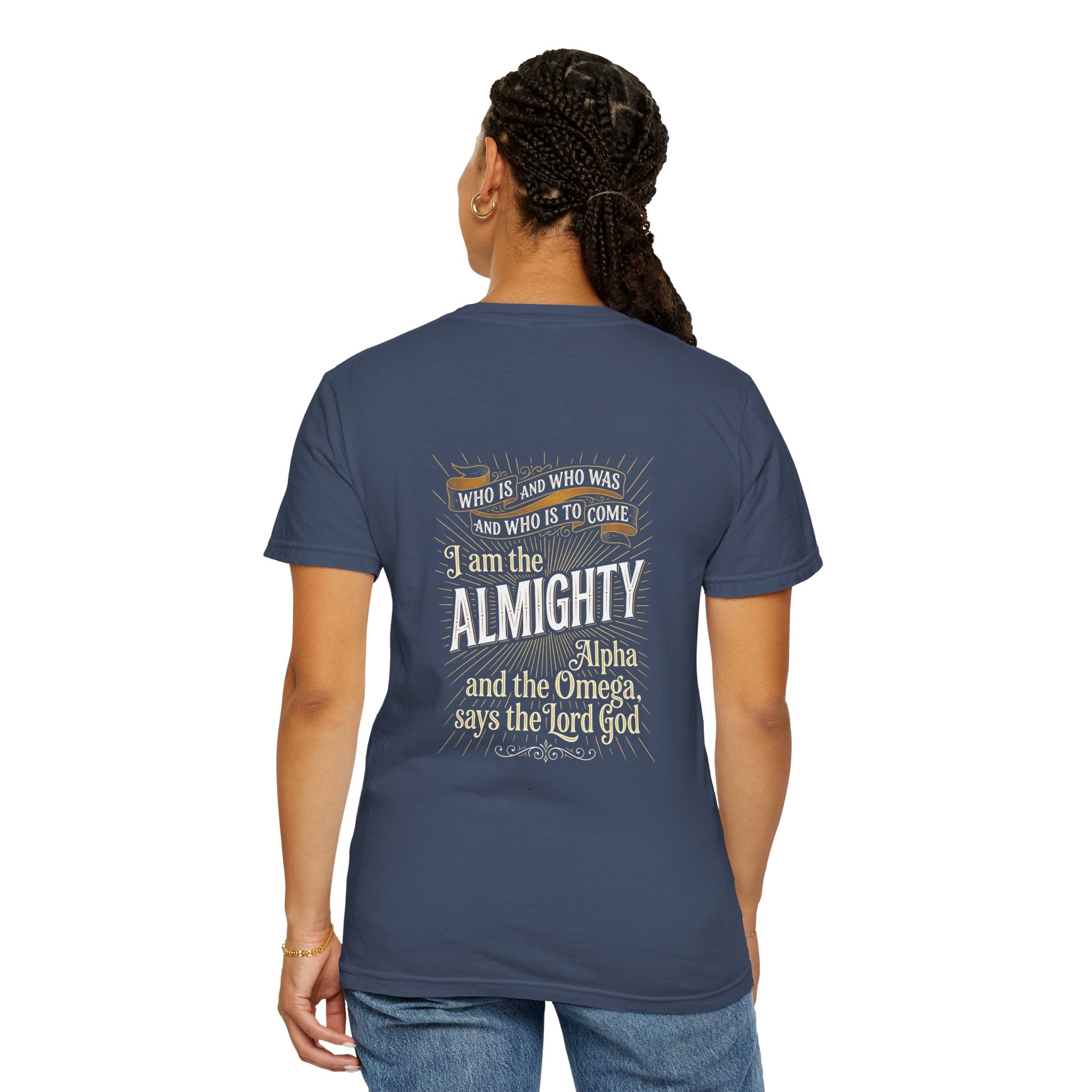 Almighty Cross T-Shirt — "I Am the Almighty" Scripture Tee