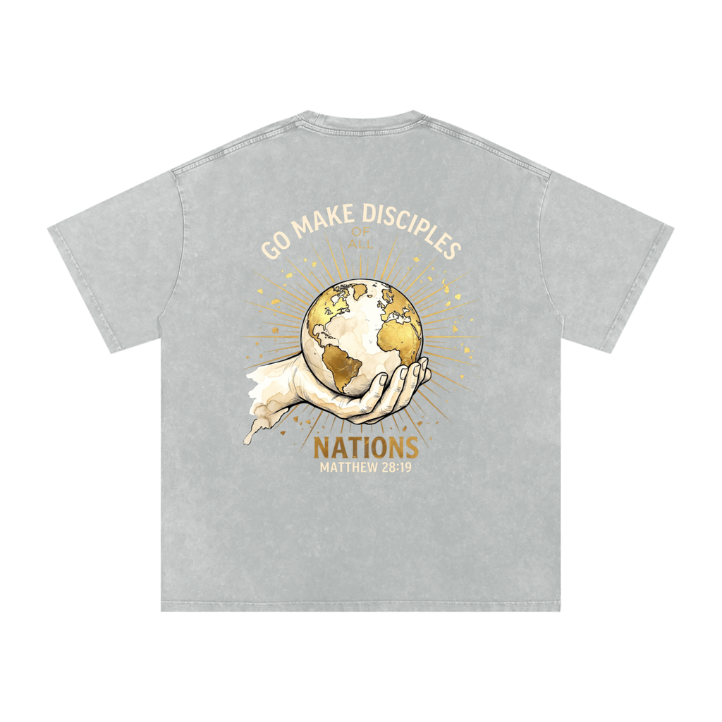 Make disciples Snow Washed Oversized Cotton T-Shirt