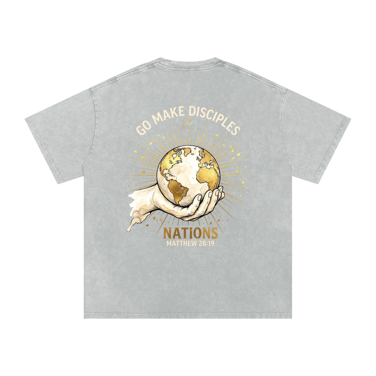 Make disciples Snow Washed Oversized Cotton T-Shirt
