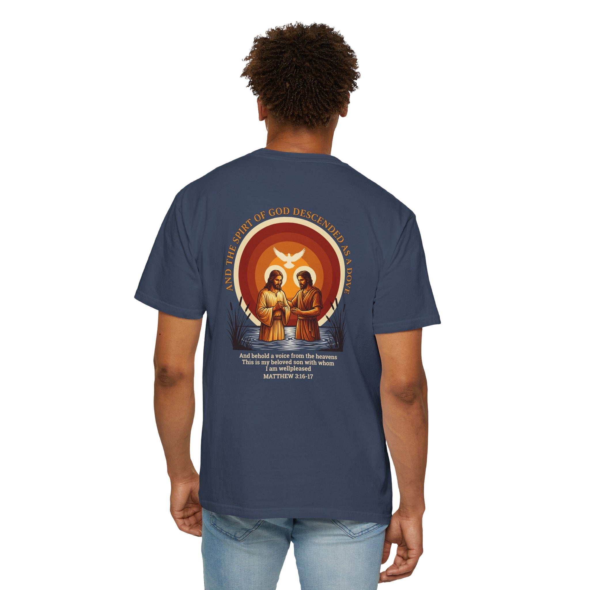Christian Trinity T-Shirt — Matthew 28:19 Illustrated Back Design