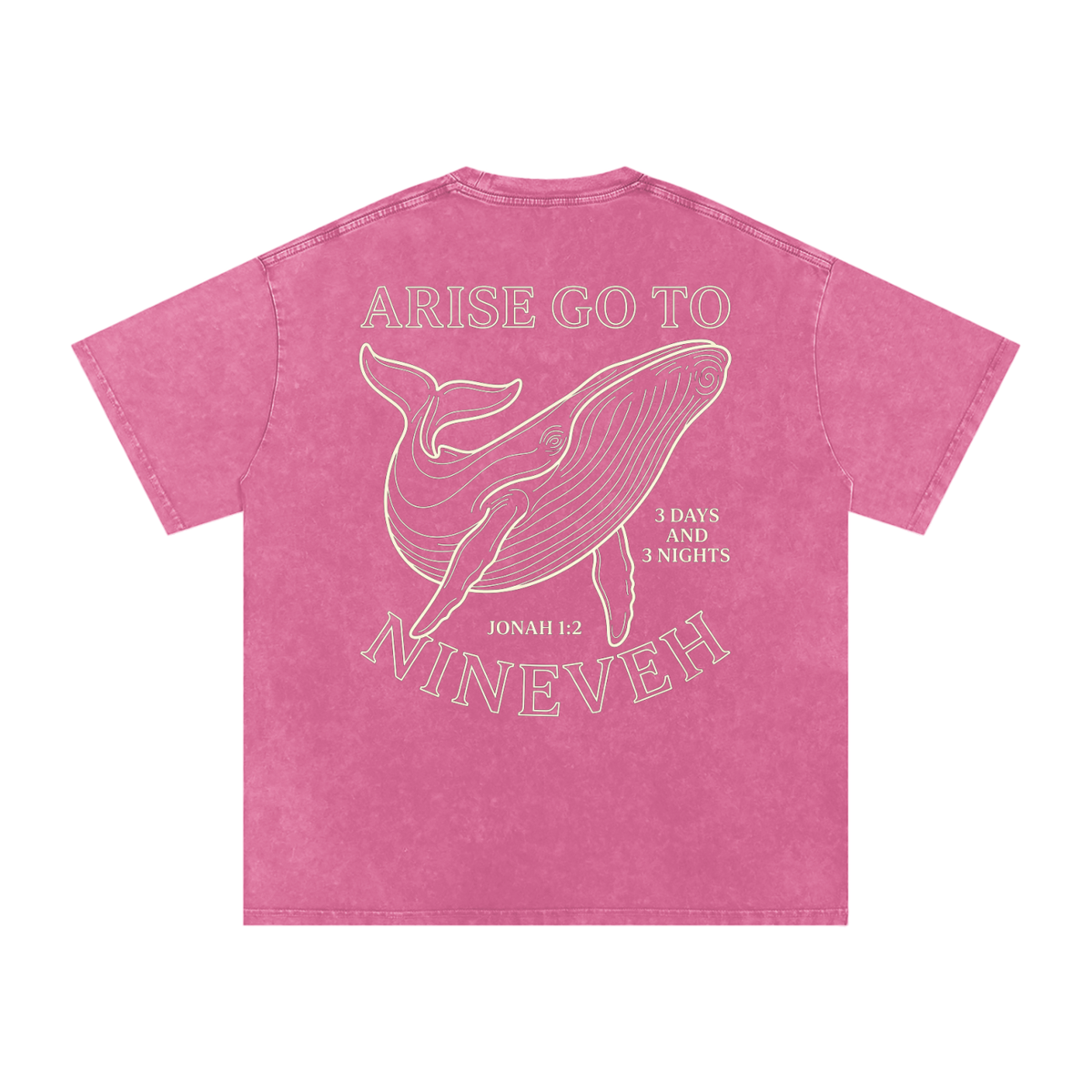 Whale Snow Washed Oversized Cotton T-Shirt