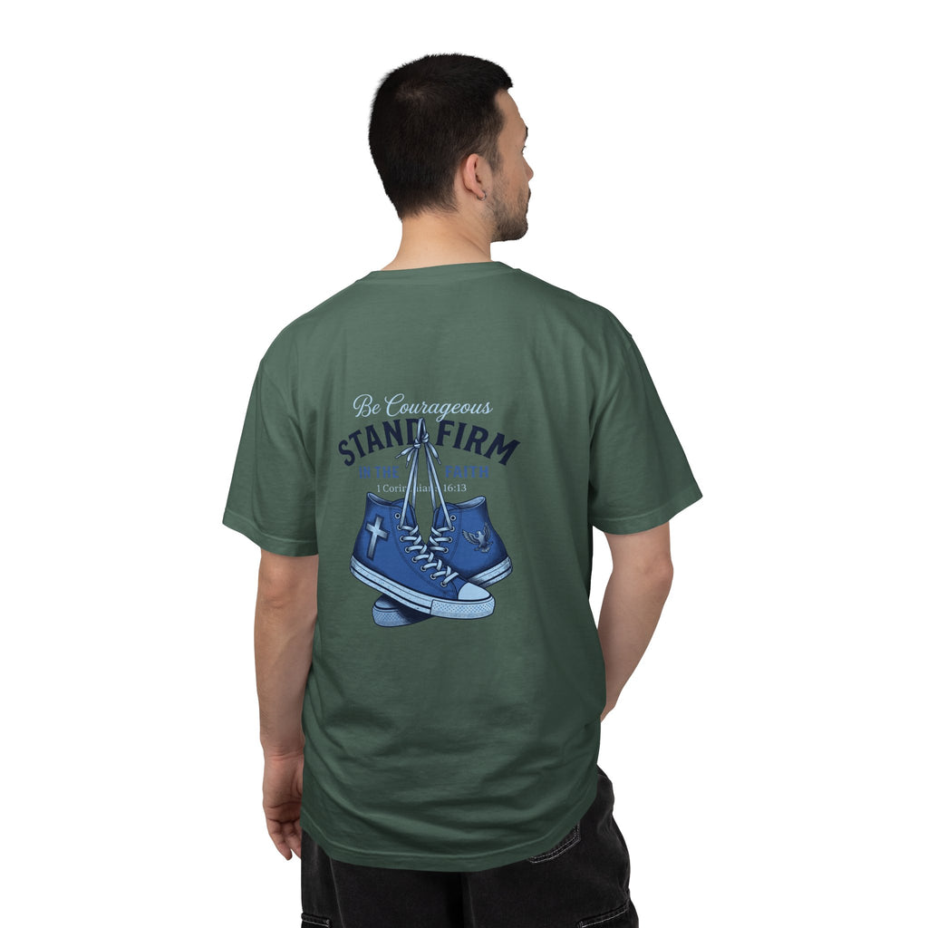 Christian Cross T-Shirt — 'Be Courageous, Stand Firm' Graphic Tee