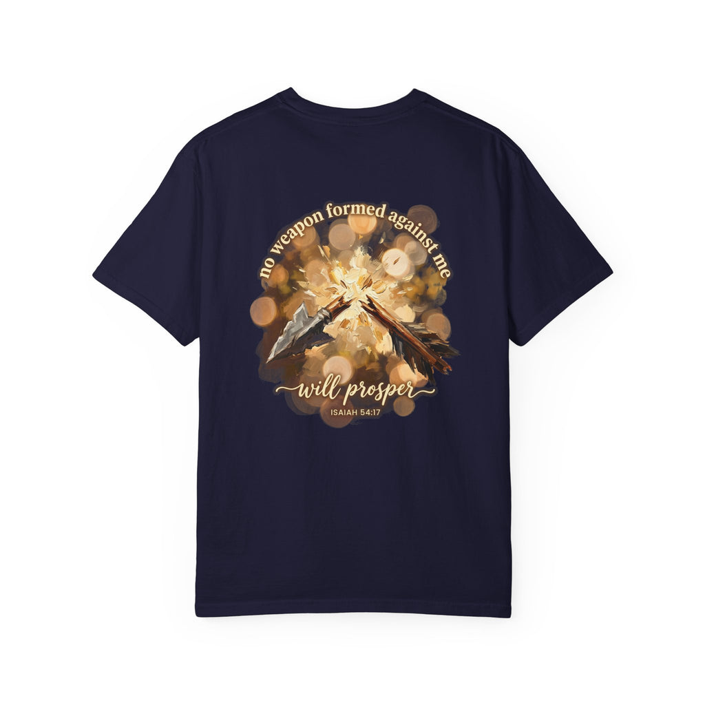 No weapon will prosper T-shirt | Christian Cross Tee