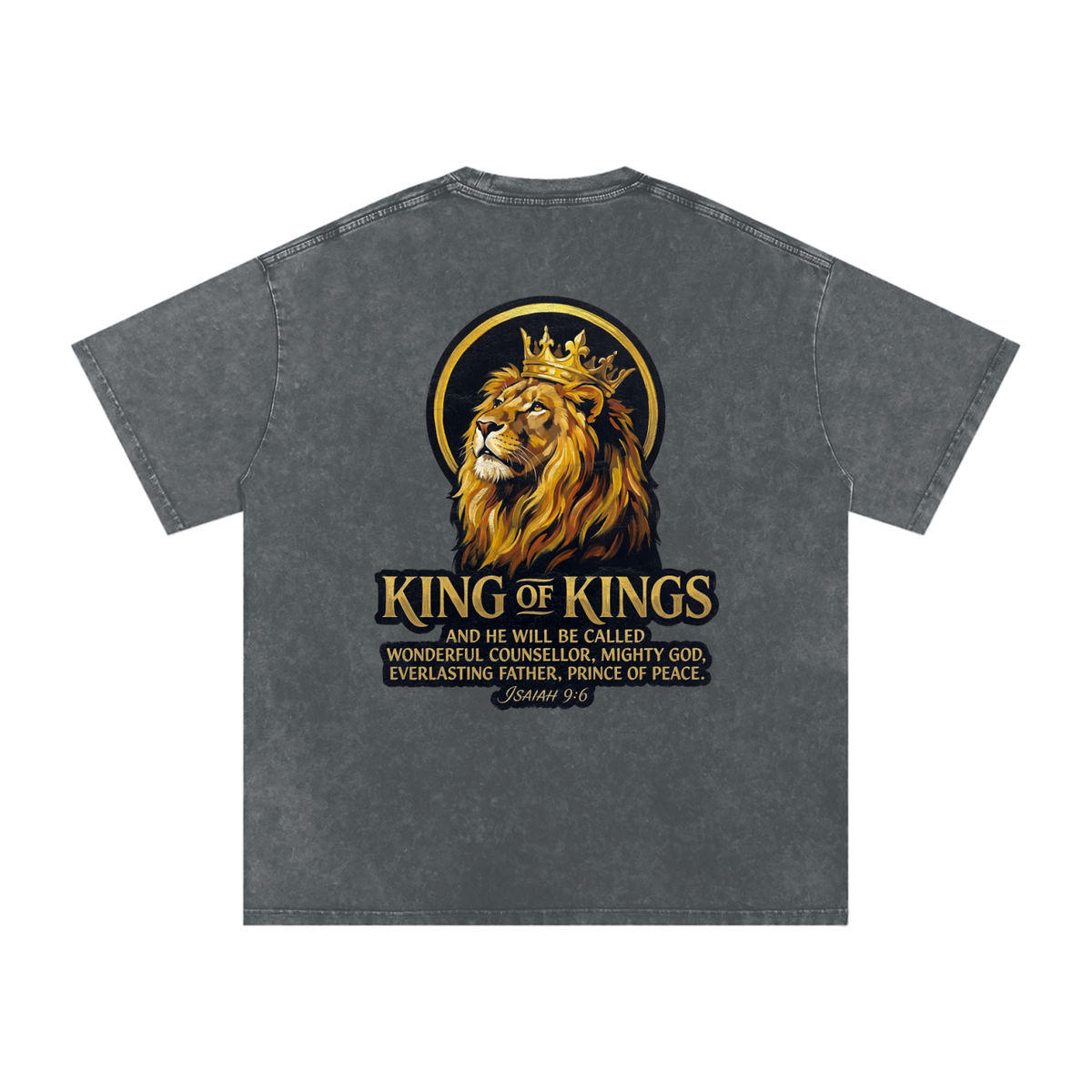 King of Kings Snow Washed Oversized Cotton T-Shirt