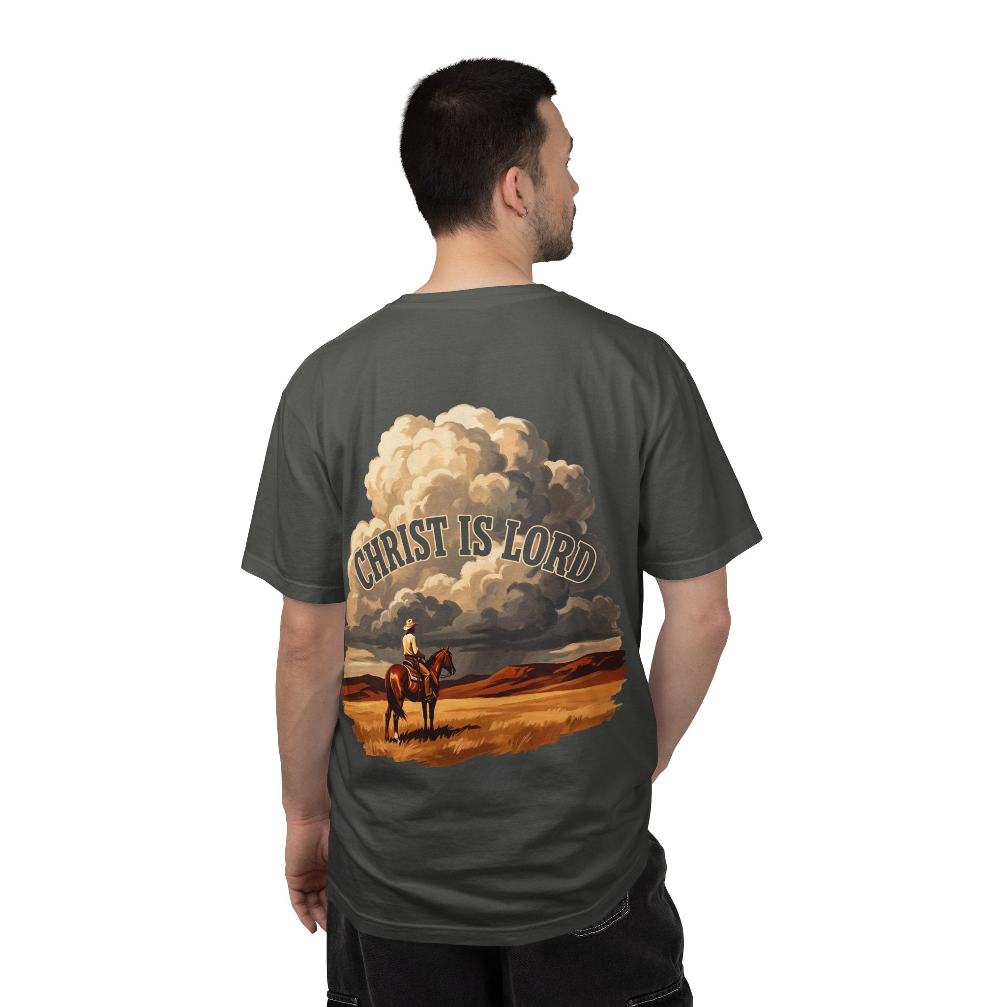 Christian Cowboy T-Shirt — “Christ Is Lord” Graphic Tee