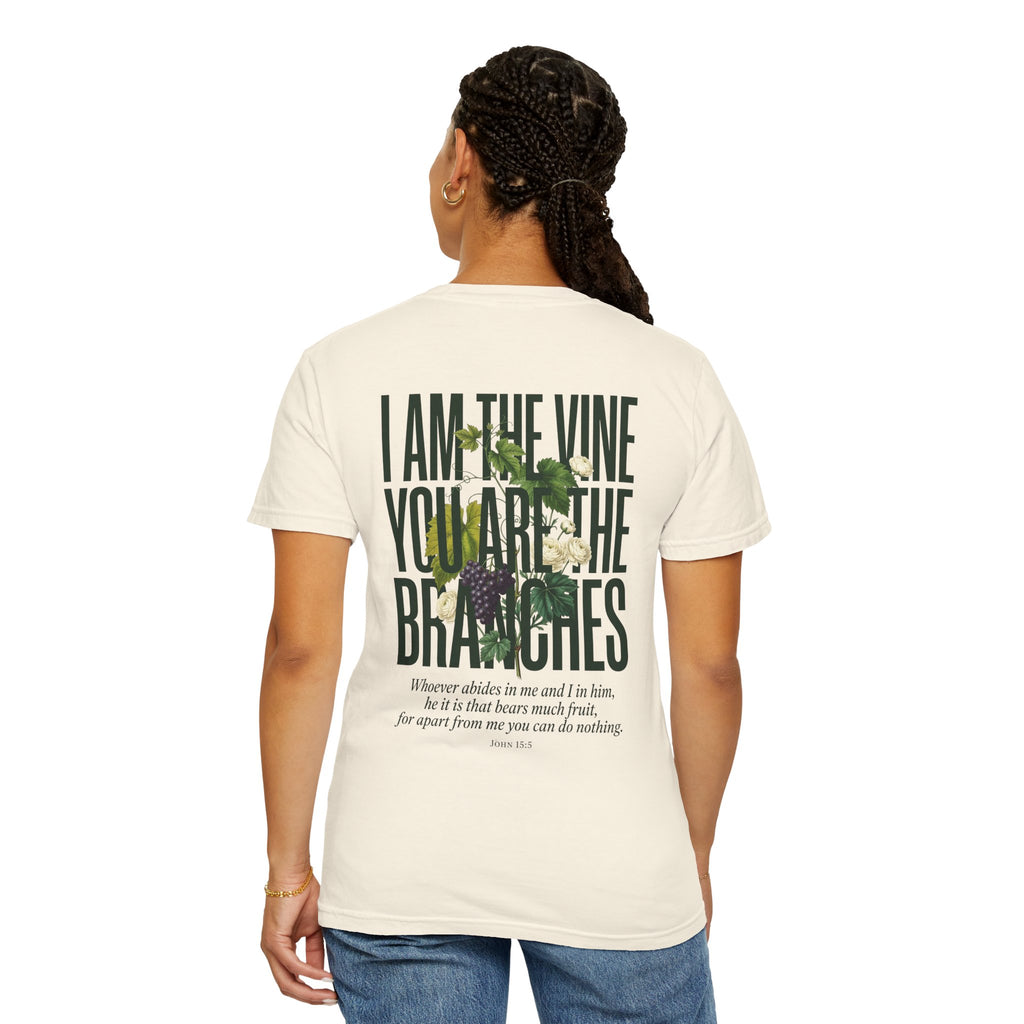 I Am the Vine Christian T-Shirt — "I Am the Vine, You Are the Branches" Scripture Tee