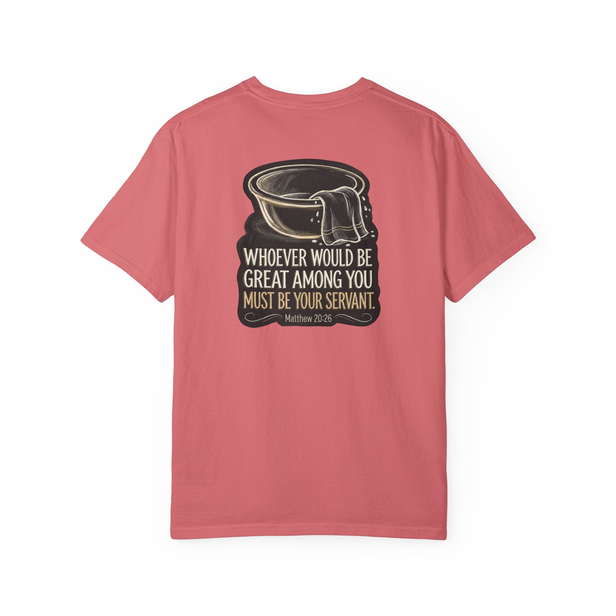 Christian Cross T-Shirt — "Whoever Would Be Great Among You Must Be Your Servant" Graphic Tee