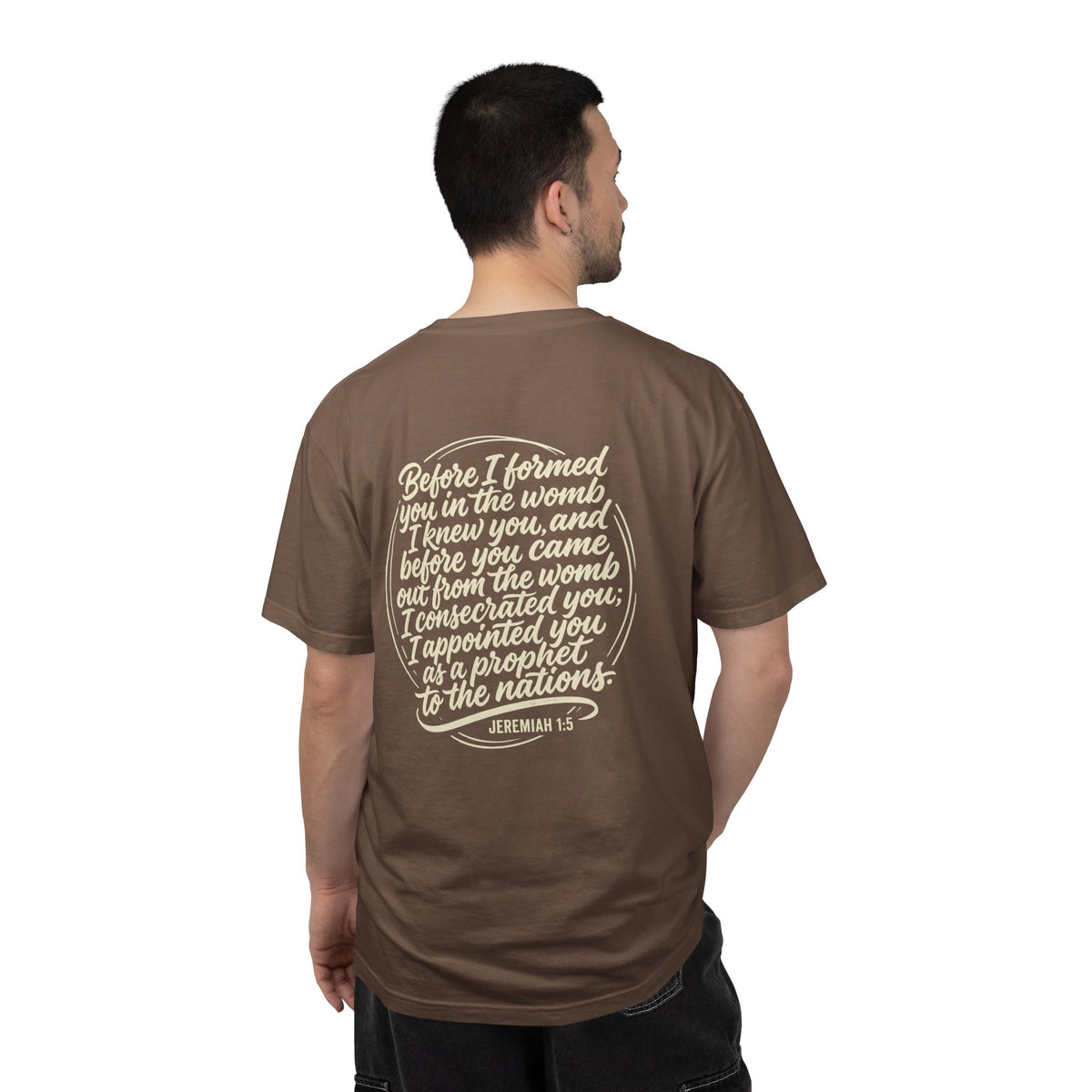 Christian Cross T-Shirt — 'Before I Formed You' Jeremiah 1:5 Scripture Tee