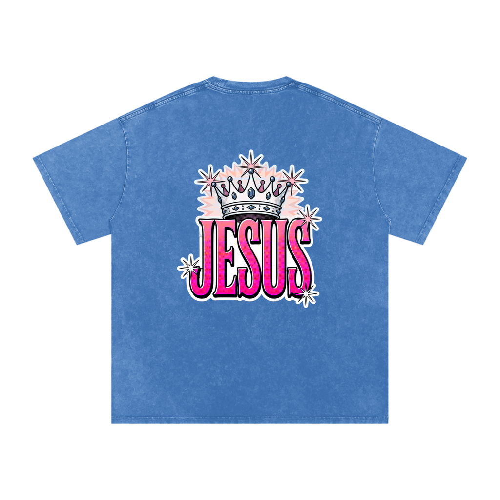 Jesus Snow Washed Oversized Cotton T-Shirt