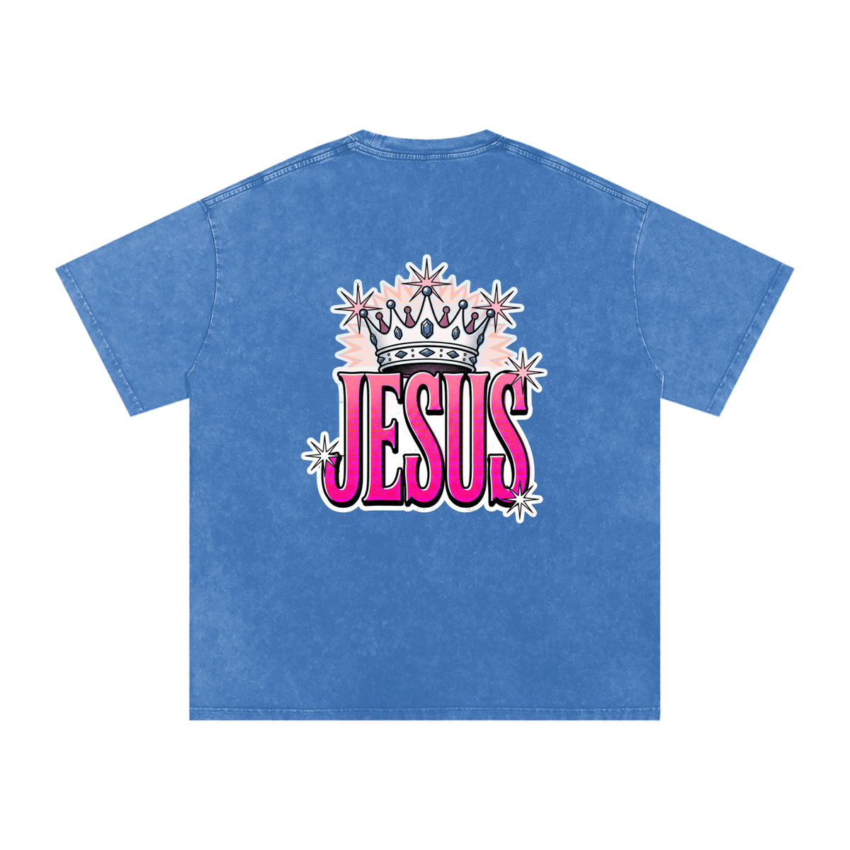 Jesus Snow Washed Oversized Cotton T-Shirt