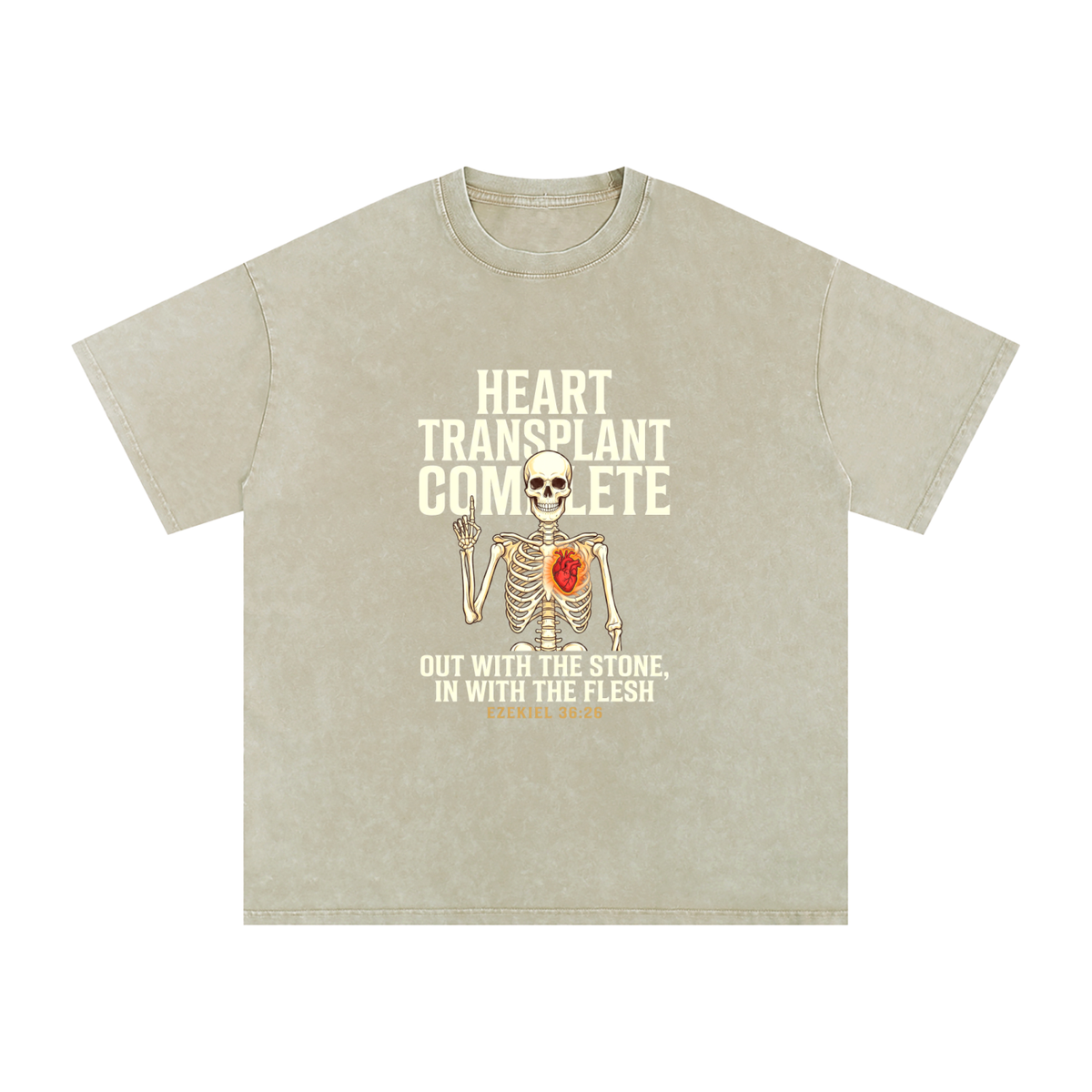 Flesh Snow Washed Oversized Cotton T-Shirt