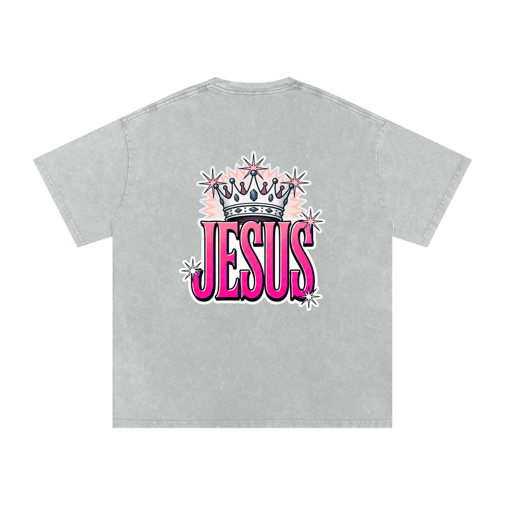 Jesus Snow Washed Oversized Cotton T-Shirt