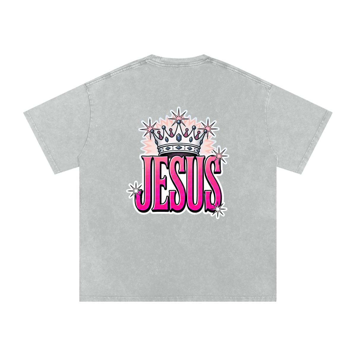 Jesus Snow Washed Oversized Cotton T-Shirt