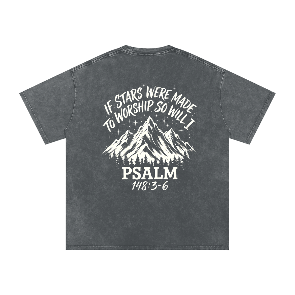 Move Mountains Snow Washed Oversized Cotton T-Shirt