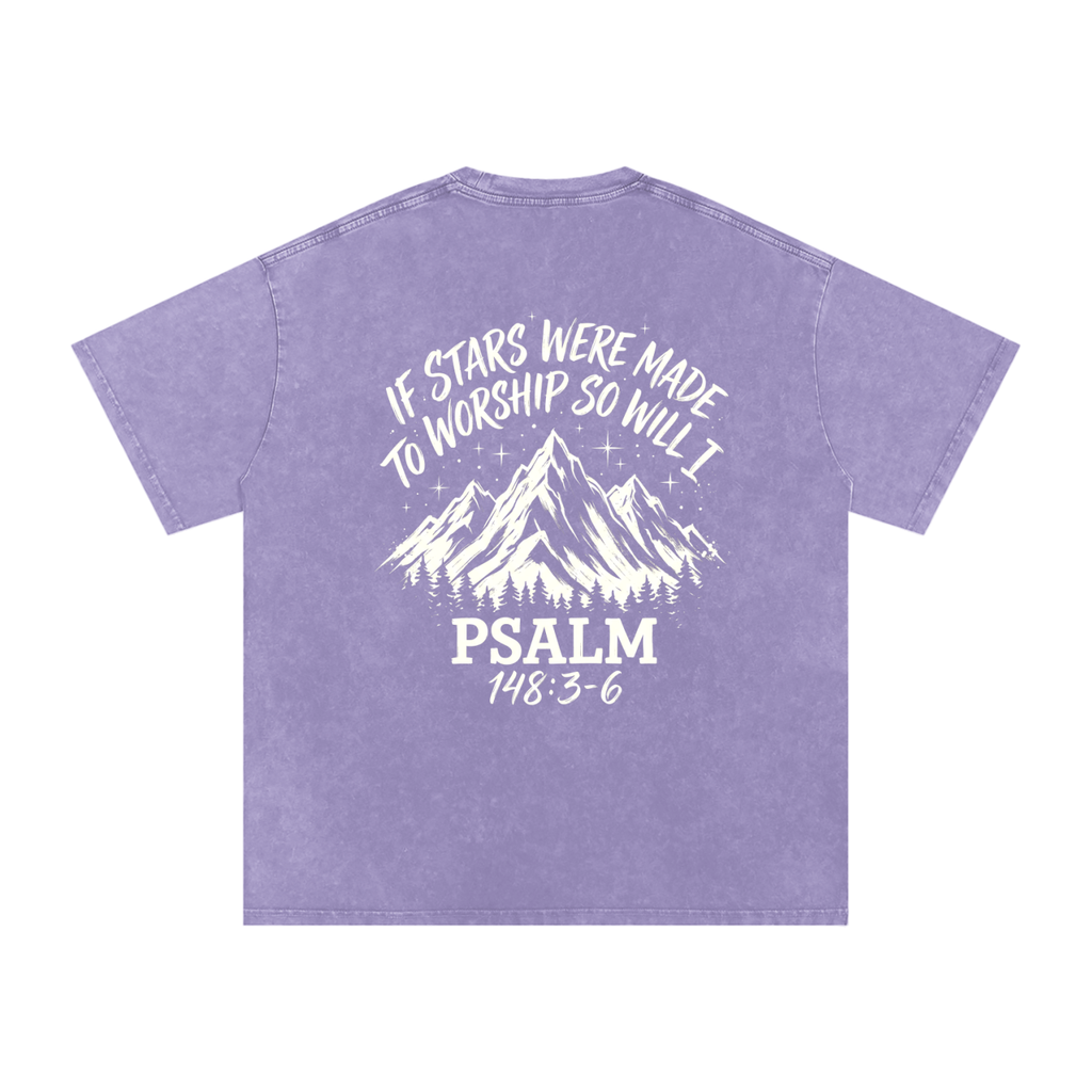 Move Mountains Snow Washed Oversized Cotton T-Shirt
